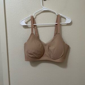 •HONEYLOVE• Wire Free CrossOver Bra Beige Mesh Full Coverage